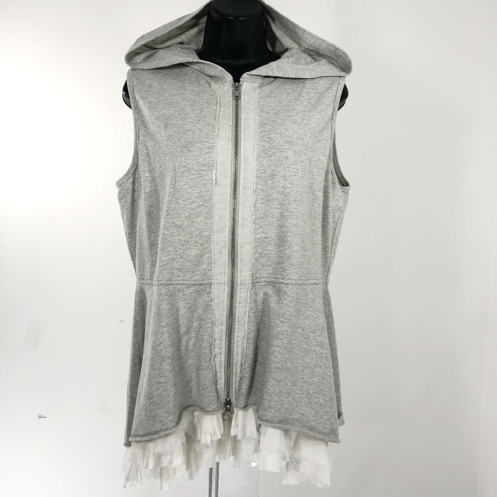 4 Love and Liberty Hoodie Gray Full Zip Sleeveless